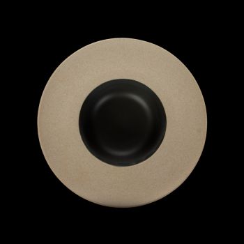 Тарелка для пасты «Corone» 230 мм бежевая с черным