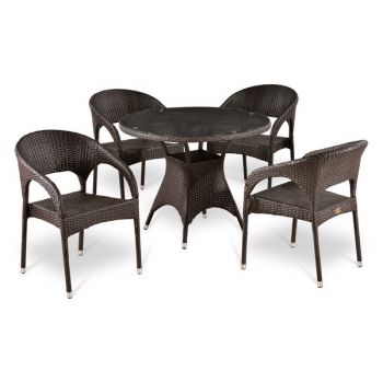 Комплект мебели из иск. ротанга T220CT-Y90C-W51 Brown (4+1)