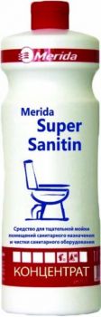 MERIDA SUPER SANITIN кислотное средство для тщательной уборки санитарных комнат - концентрат (1л.)
