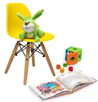 Стул пластиковый «Eames Бэмби» с жестким сиденьем (ножки дерево)