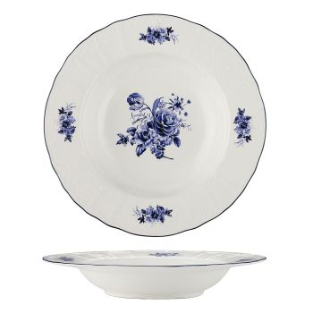 Тарелка глубокая для супа 23 см, 350 мл, коллекция "Blue Flower"  P.L. Proff Cuisine