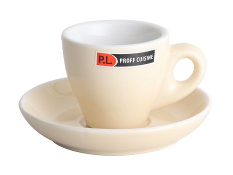 Чашка с блюдцем Barista (Бариста) 80 мл, бежевая, P.L. Proff Cuisine