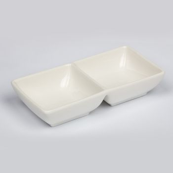 Соусник двойной 14*7*3 cм, 70*70 мл, фарфор, P.L. Proff Cuisine
