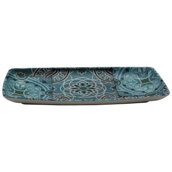 Блюдо поднос меламиновый 33.1*16.8*3.5 см Damask Blue    P.L.